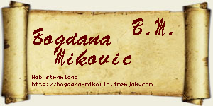 Bogdana Miković vizit kartica